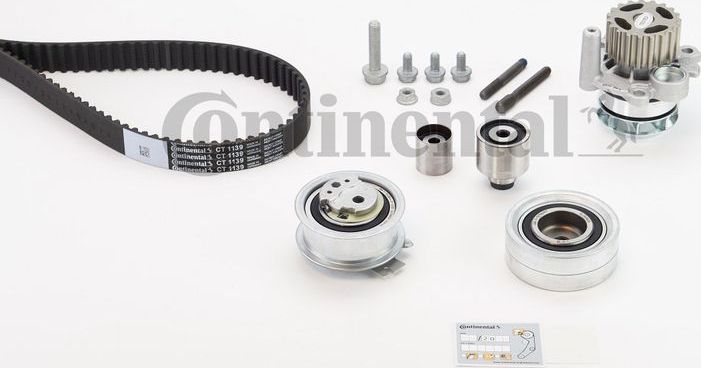 Помпа (водяной насос) с комплектом ремня ГРМ ContiTech для Volkswagen Multivan T5 2009-2015. Артикул CT1139WP6