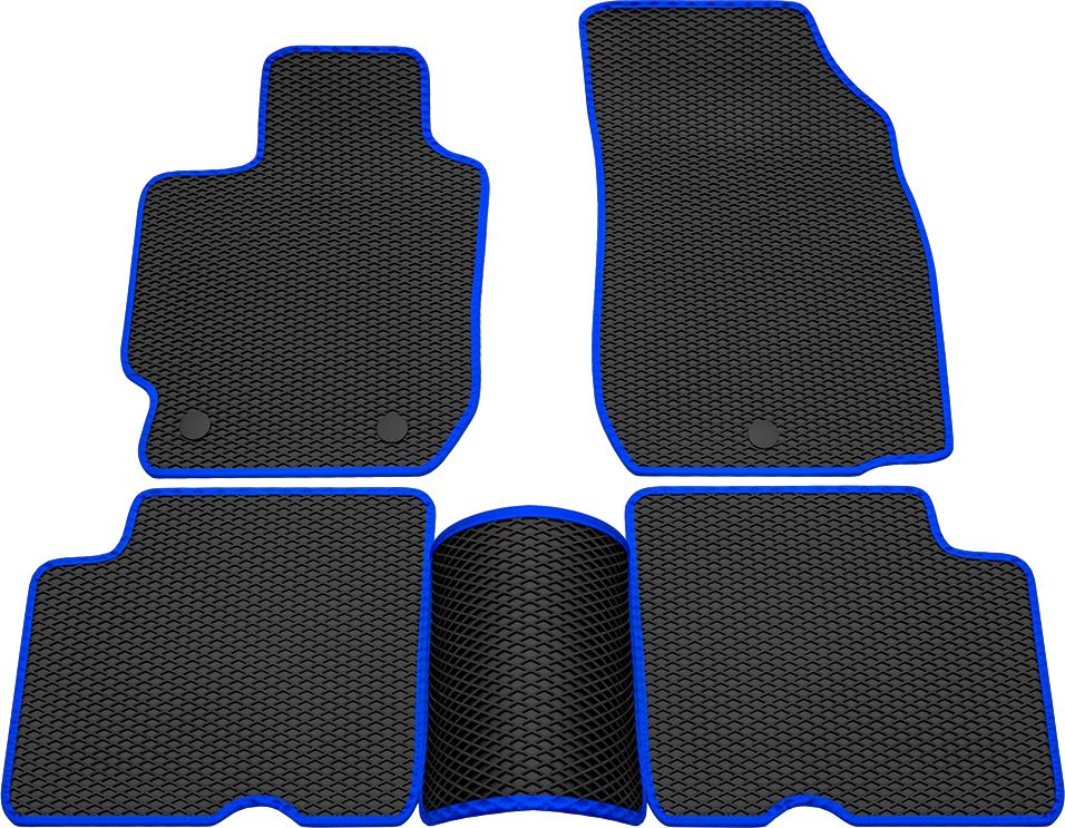 Коврики Rezkon EVA для салона Nissan Almera G15 2013-2018 Синий кант. Артикул 9025005203