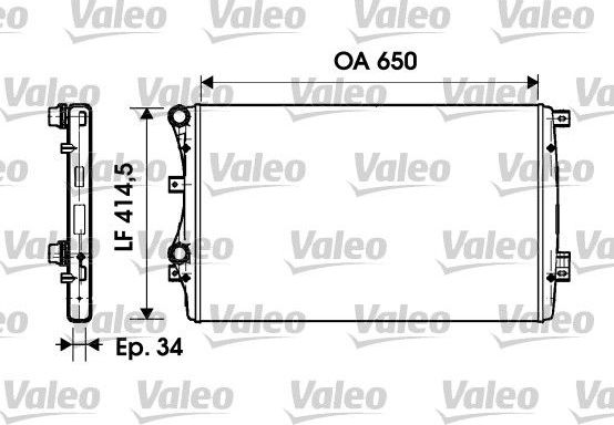 Радиатор охлаждения двигателя Valeo для Audi TT II (8J) 2006-2010. Артикул 732872