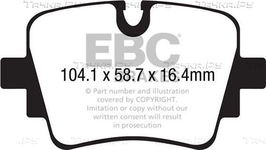 Тормозные колодки EBC Brakes задние для Jaguar F-Type I 2012-2026. Артикул DP42190R