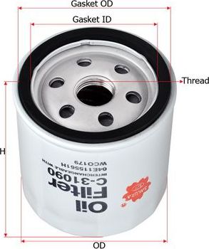 Масляный фильтр Sakura для Skoda Rapid I 2015-2019. Артикул C-31090