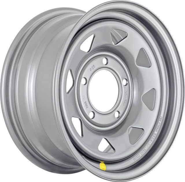 Колёсный диск OFF-ROAD Wheels усиленный стальной серебристый 5x139,7 7xR15 ET+25 для Dodge Ram 1500 1981-2026 (треугольник). Артикул 1570-539985S+25A17