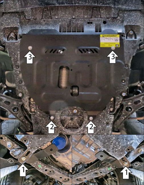 Защита Мотодор для картера и КПП Honda CR-V VI 4WD 2022-2026. Артикул 70805