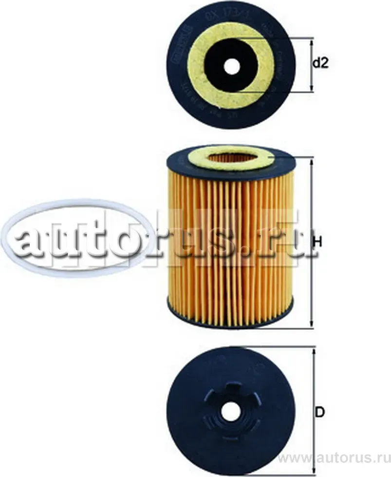 Фильтр масляный (Mahle/Knecht). Артикул OX1731D