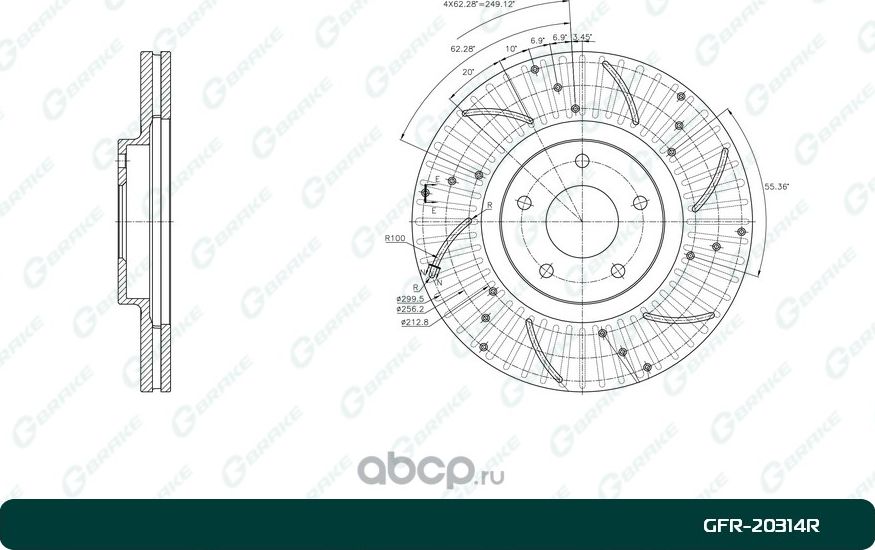 Диск тормозной (G-Brake). Артикул GFR20314R