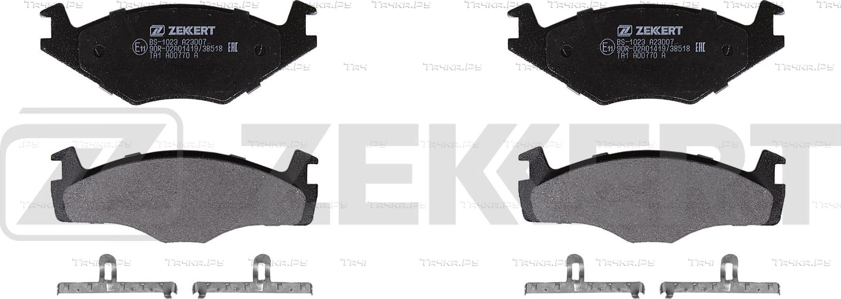 Тормозные колодки Zekkert передние для Volkswagen Scirocco I 1977-1980. Артикул BS-1023