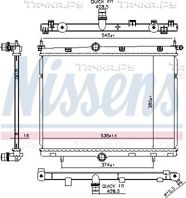 Радиатор охлаждения двигателя Nissens ** FIRST FIT **. Артикул 606859