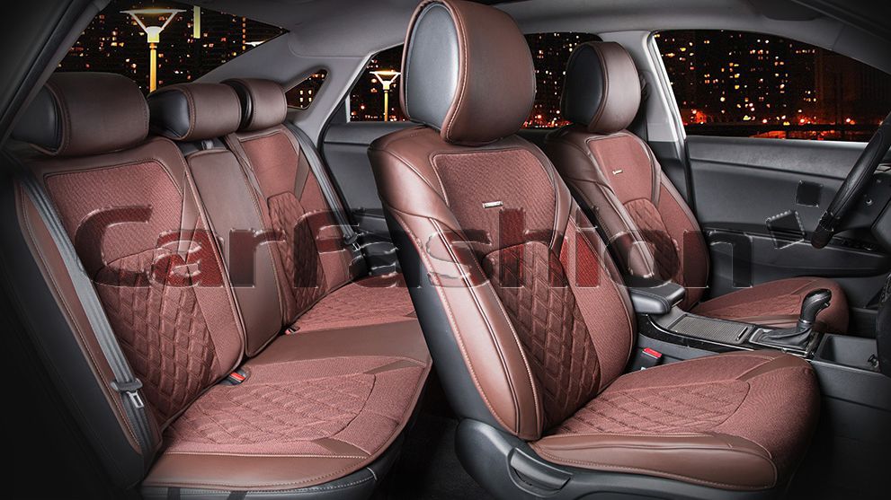 Накидки универсальные CarFashion Sting Plus для авто, цвет Кофе/Кофе. Артикул 22360