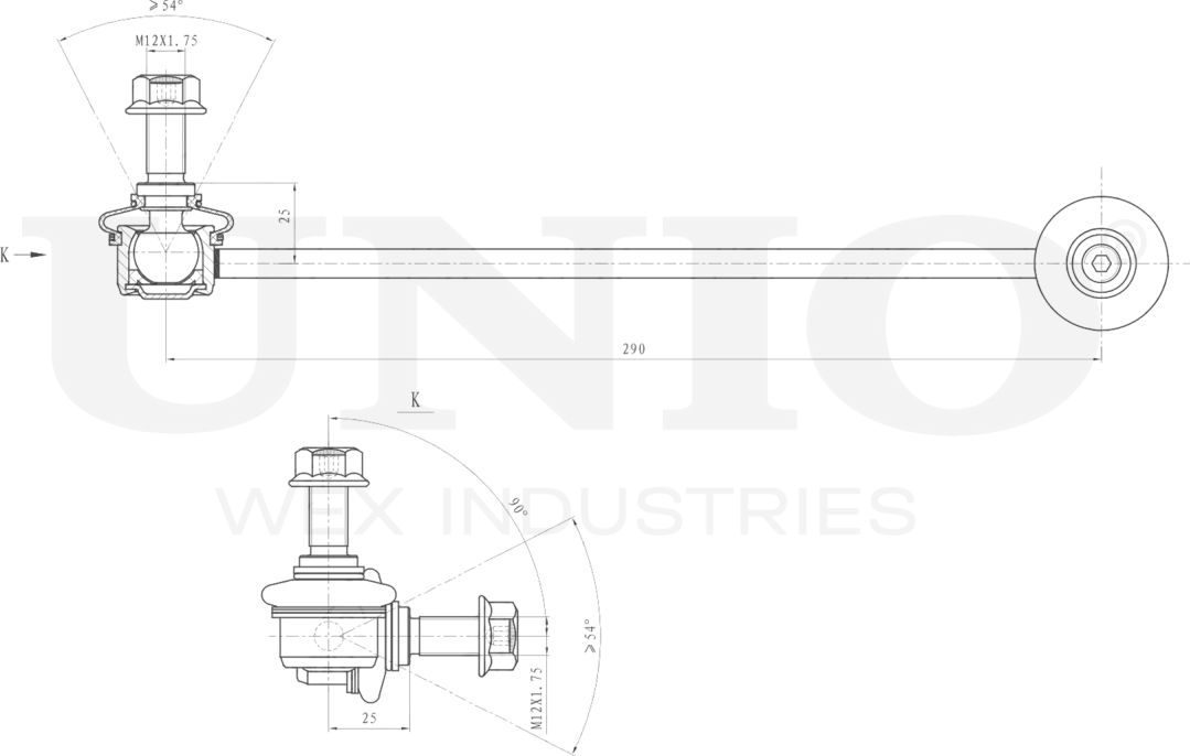 Тяга/стойка стабилизатора (Unio). Артикул SSP-50270