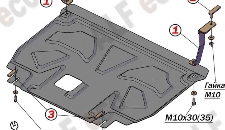 Защита алюминиевая Alfeco для картера и КПП Kia Sorento Prime 2017-2020. Артикул ALF.11.38al
