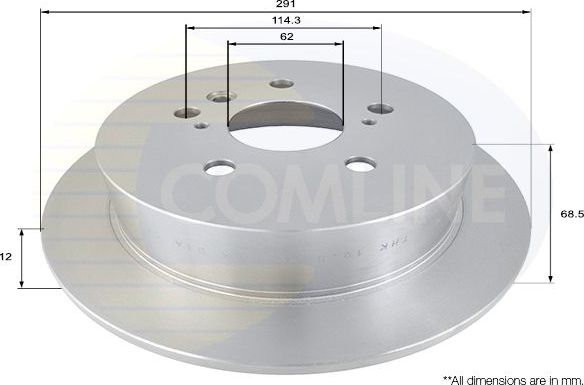 Тормозной диск Comline задний для Toyota Estima II 2000-2006. Артикул ADC01102