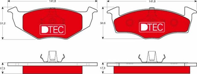Тормозные колодки TRW DTEC COTEC для SEAT Arosa I 1997-2004. Артикул GDB1274DTE