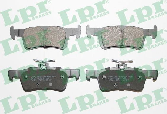 Тормозные колодки LPR задние для Ford Fiesta VII 2017-2026. Артикул 05P2033