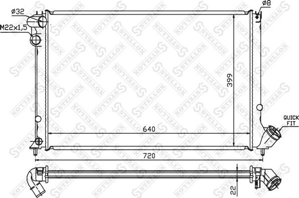 Радиатор охлаждения двигателя Stellox. Артикул 10-25105-SX