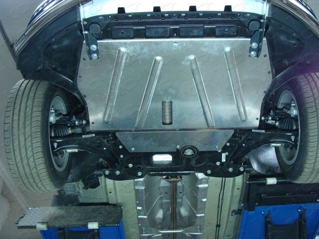 Защита алюминиевая ТСС (4 мм) для картера и КПП Skoda Yeti 2009-2018. Артикул ZKTCC00060