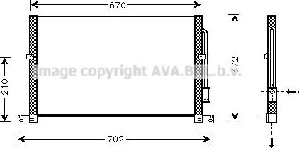 Радиатор кондиционера (конденсатор) AVA для Ford Mondeo III 2000-2002. Артикул FD5302