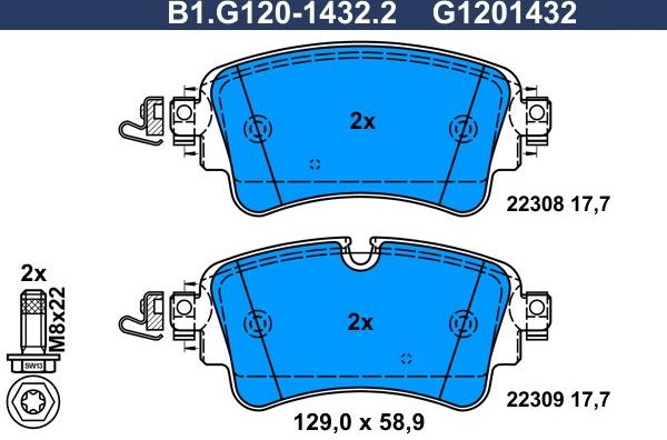 Тормозные колодки Galfer. Артикул B1.G120-1432.2