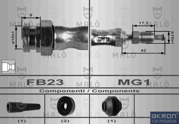 Тормозной шланг Malò. Артикул 8098