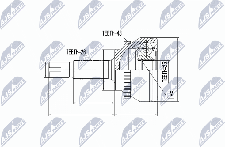 Шрус наружный (граната) NTY. Артикул NPZ-TY-060