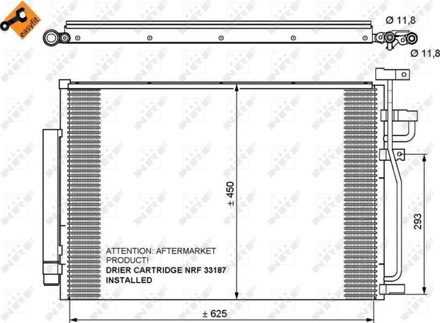 Радиатор кондиционера (конденсатор) NRF EASY FIT для Chevrolet Captiva I 2006-2018. Артикул 35775