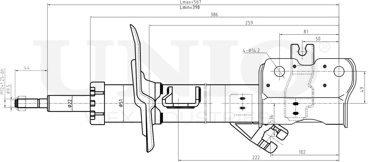 Амортизатор подвески (Unio). Артикул SAB-10191
