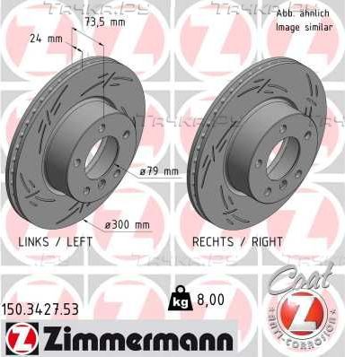 Тормозной диск Zimmermann Black Z. Артикул 150.3427.53