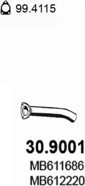 Глушитель Asso задний для Mitsubishi Pajero I 1988-1990. Артикул 30.9001