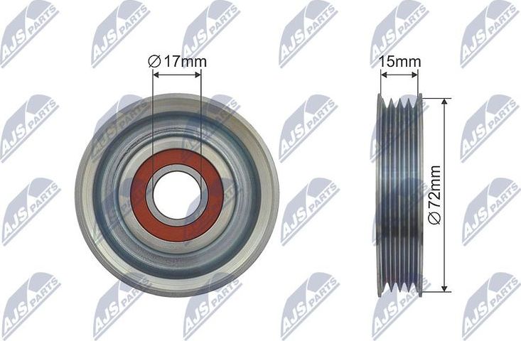 Направляющий (ведущий) ролик приводного поликлинового ремня NTY (Металл). Артикул RNK-HD-007