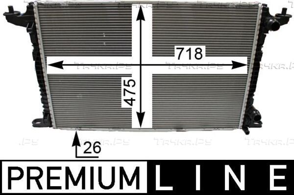 Радиатор охлаждения двигателя Mahle Premium для Audi A4 V (B9) 2015-2026. Артикул CR 2179 000P