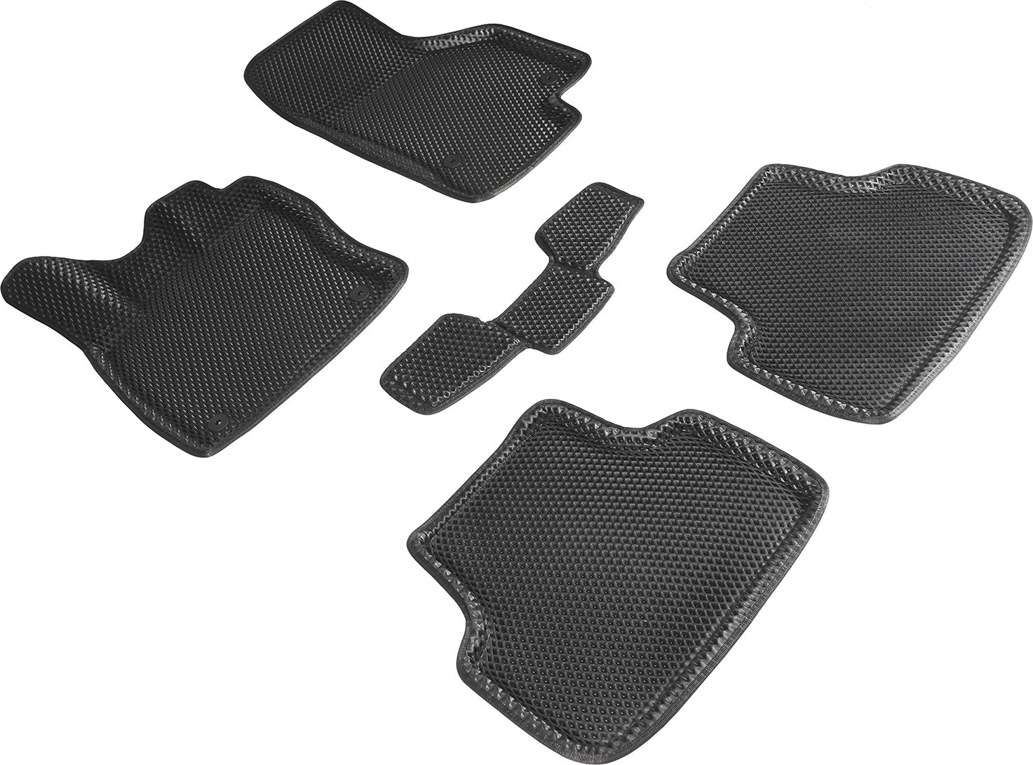 Коврики Seintex 3D EVA ромб для салона Skoda Octavia A7 2013-2020 ЧЕРНЫЕ. Артикул 95193