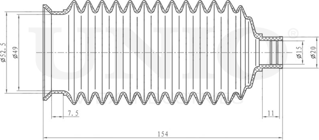 Пыльник рулевой рейки (Unio). Артикул DUC-20002