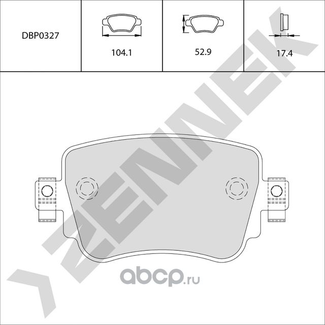 Колодки тормозные задние AUDI A1 10-18, CADDY 15>, SKODA OKTAVIA 12-20, LEON 12- (Zennek). Артикул DBP0327