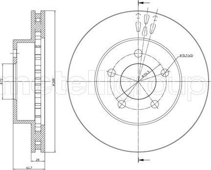 Тормозной диск Trusting передний для Jeep Cherokee III (KJ) 2001-2008. Артикул DF087