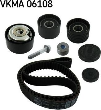 Ремень ГРМ с роликами (комплект) SKF для Renault Espace III 2001-2002. Артикул VKMA 06108