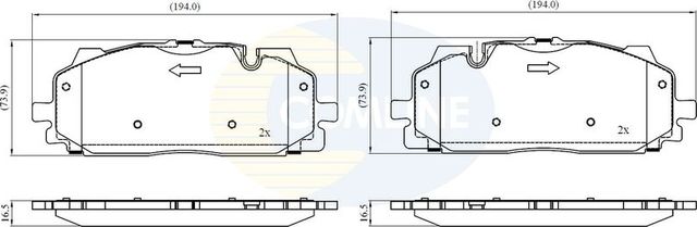 Тормозные колодки Comline Comline передние для Audi S4 V (B9) 2016-2026. Артикул CBP02443