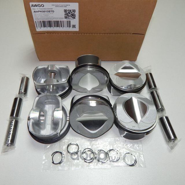 6 шт. порш., кольца, пальцы STD (комплект) AWPK0013STD (Awgo) Awgo. Артикул AWPK0013STD