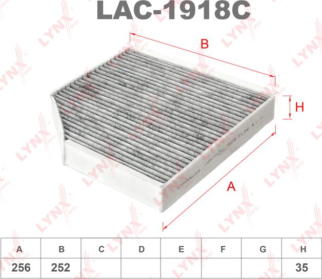 Салонный фильтр LYNXauto. Артикул LAC-1918C