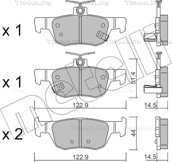Тормозные колодки Metelli задние для Mazda MX-30 I 2020-2026. Артикул 22-1226-0