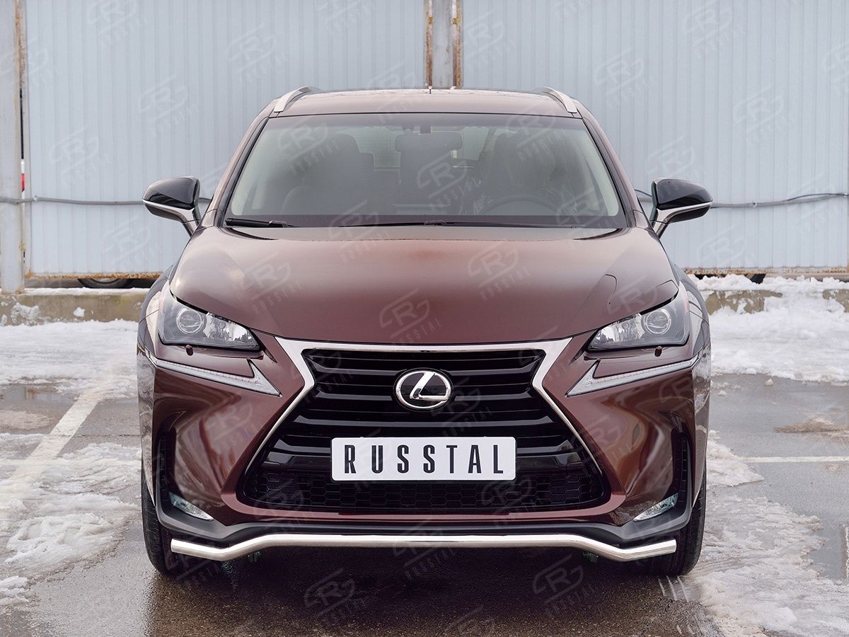 Защита RusStal переднего бампера d42 волна для Lexus NX200 2014-2017 (кроме F-Sport). Артикул LNXZ-002574