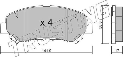 Тормозные колодки Trusting. Артикул 808.0