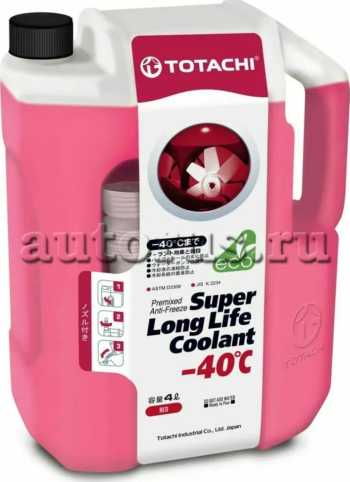 TOTACHI SUPER LLC RED -40 C G12 Антифриз красный (4L). Артикул 4589904520716