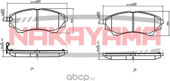 Колодки тормозные дисковые передние Ford Ranger 2.5TDi, Mazda Serie B 2.5D/TD 02 (Nakayama). Артикул HP8582NY