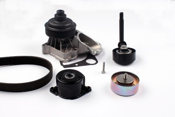 Water Pump + V-Ribbed Belt Kit Hepu. Артикул PK04670