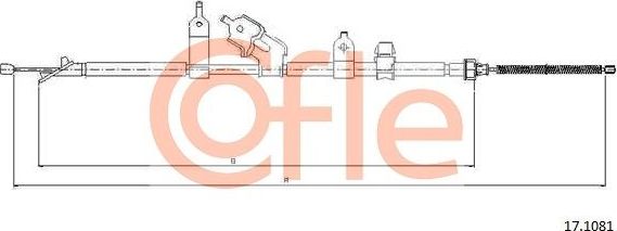 Трос ручника (тросик ручного тормоза) Cofle. Артикул 92.17.1081