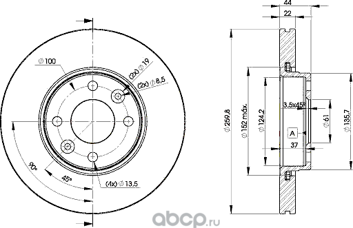 Диск тормозной Logan (08-)  Megan I/II  Clio  Micra II/III  Note (Icer). Артикул 78bd7795