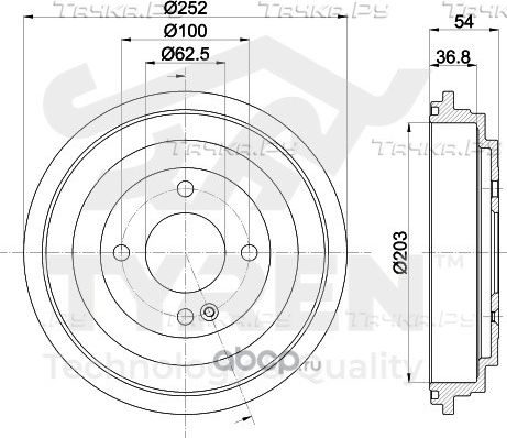 Барабан тормозной KIA/HYUNDAI SOLARIS/RIO 11 (Tyren). Артикул TYR1311271
