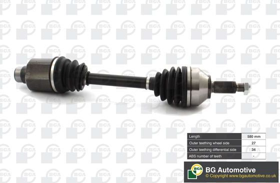 Полуось (привод в сборе, приводной вал) BGA передняя правая для Ford Focus I 2002-2004. Артикул DS2357R