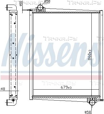 Радиатор охлаждения двигателя Nissens. Артикул 64068A