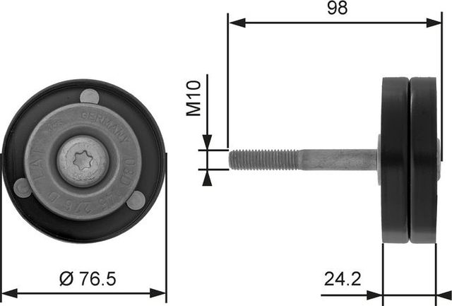 Направляющий (ведущий) ролик приводного поликлинового ремня Gates (Металл). Артикул T36232