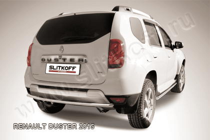 Защита Slitkoff заднего бампера d42 для Renault Duster I рестайлинг 2015-2020. Артикул RD15010